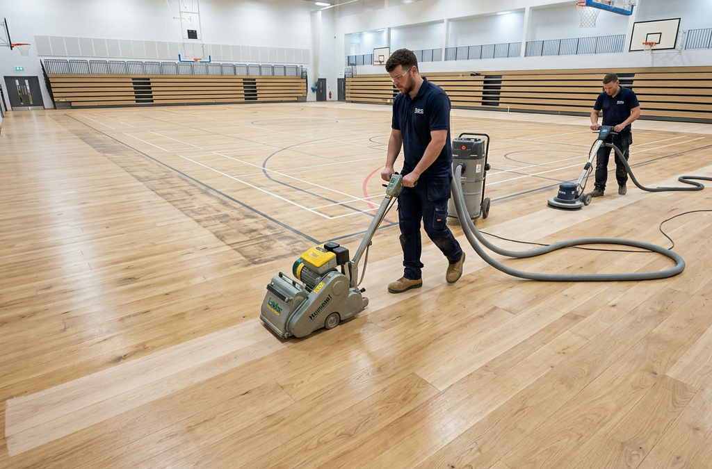Commercial Floor Sanding: Durability Standards for Rainham Sports Halls and Schools